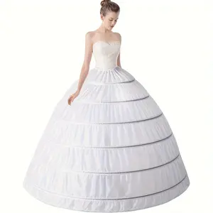 1PC Exquisite Six-Steel Ring Wedding Dress Petticoat - Adds Volume, Fluffs Out Gowns, and Enhances Silhouette - Perfect for Wedding Gowns, Long Dresses, and Bridal Accessories
