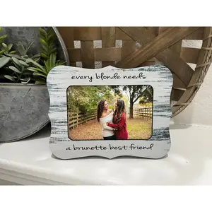 Friends Frame Best Friend Gift Blonde Brunette Ginger Unbreakable Bond Picture Frame Every Blonde Needs A Brunette Best Friend Frame