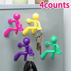 Creative Hiking Keychain Wall Hook Magnet Set, 9.2cm Plastic Material, No Battery Needed, Perfect Home Decor Accessory