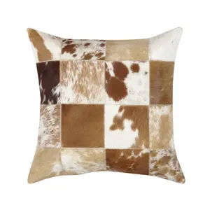 Brown Cow Print Design Cowhide Safari Throw Pillow