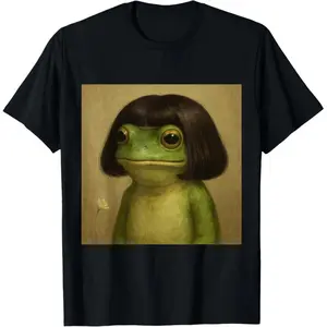 100% CottonFunny Frog Bob Haircut Meme for Men Women Kids T-Shirt