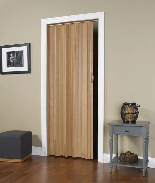 48 x 96 in. Via Oak Solid Panel Folding Door, Home Improvement Door with Flexible Hinges