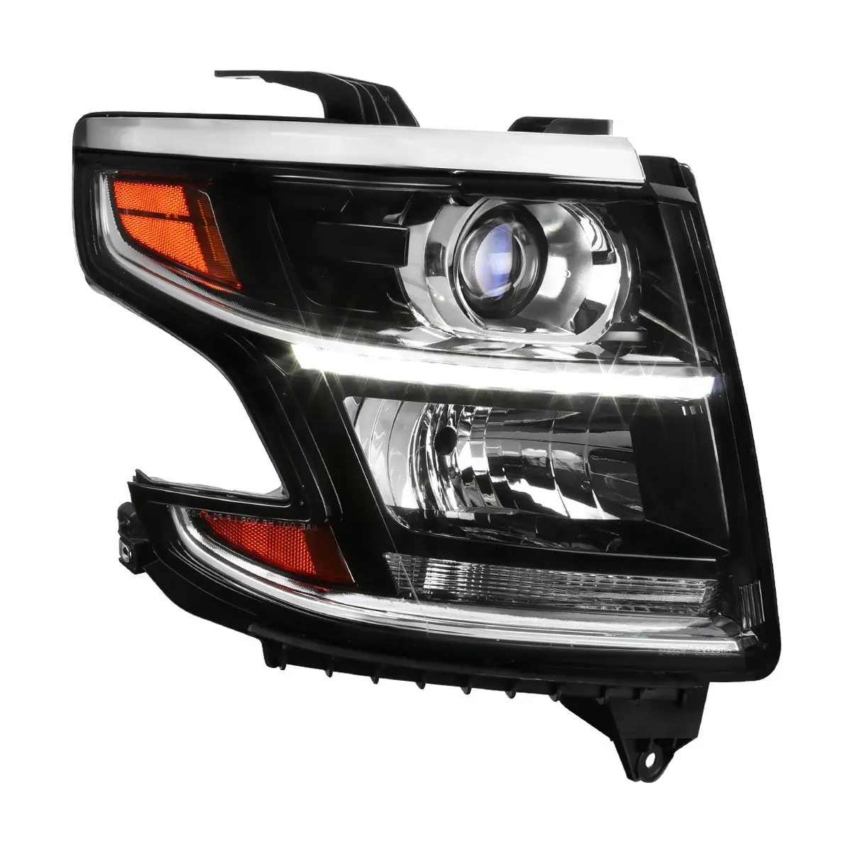 2015-2020 Chevrolet Tahoe Suburban/ 2016-2019 Suburban 3500HD LED Light Strip Projector Headlight - Passenger Side Only (Matte Black Housing Clear Lens)
