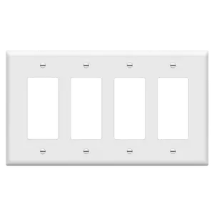 Enerlites Matte Finish Decorator/GFCI Four-Gang Wall Plate, Mid-Size