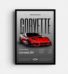 Chevrolet Corvette ZR1 Car Poster, Sports Car Wall Art, Poster Racing Car Print Automotive Decor, Gift for Him, Modern Artwork