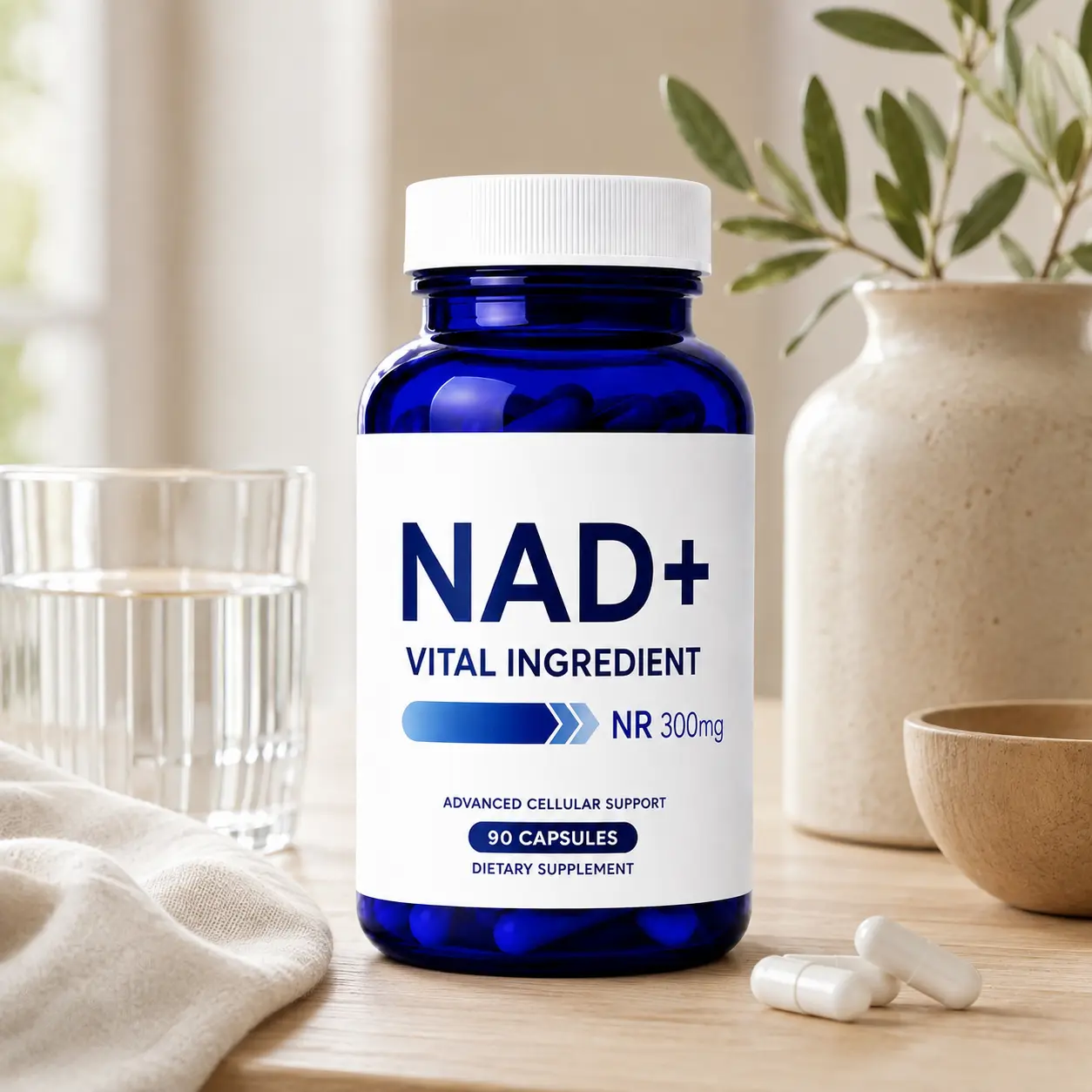 Vital Ingredient NAD+ NR 300mg Advanced Cellular Support 90 Capsules Dietary Supplement for Health