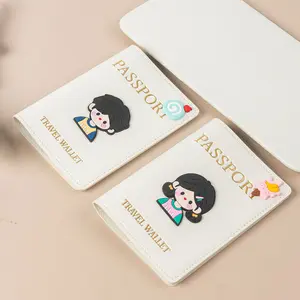 1pc Cute Character Passport Holder, Travel Document Organizer, Suitable For Bank Cards And Passports, Transparent Passport Cover, Document Storage
