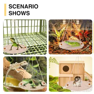 Reptile Hammock Swing Bed, Ideal for Bearded Dragons, Snakes, Geckos, Chameleons, Parrots, Hamsters, Small Pets Comfortable Resting Spot