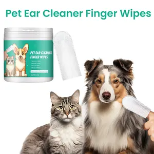 Pet Ear & Eye Cleaning Wipes for Ear Wax and Odor Removal, Gentle Finger Wipes with Aloe & Vitamin E for Dogs and Cats, Soothing Paw Care, 50Pcs