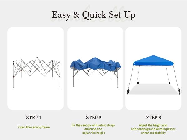 [Waterproof & UV-Resistant] PHI VILLA 10x10ft/ 12x12ft Pop-up Canopy Tent, Instant Portable Canopy Tent Outdoor Gazebo, One-Push-To-Lock Outdoor Gazebo with Roller Bag