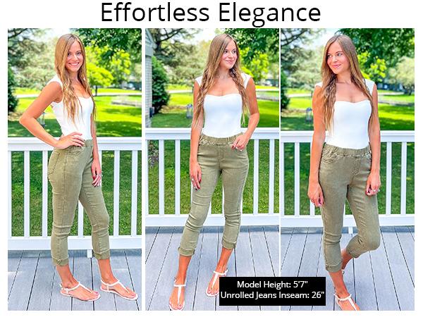 GRAPENT Women's High-Waisted Pull-On Slim Fit Jeans - Fitted Stretch Denim All-Season Capri Pants, Women's Clothes,summerwins,summeroutfits,vacationoutfits,beachoutfits GRAPENT Women's High-Waisted Pull-On Slim Fit Jeans - Fitted Stretch Denim All-Season Capri Pants, Women's Clothes,summerwins,summeroutfits,vacationoutfits,beachoutfits