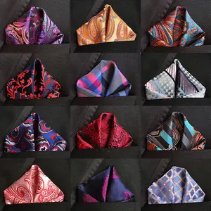 GUSLESON Men's Fashion Print Dot  Handkerchiefs Business Casual Square Pockets Wedding Hankies Gift for Man Accesso