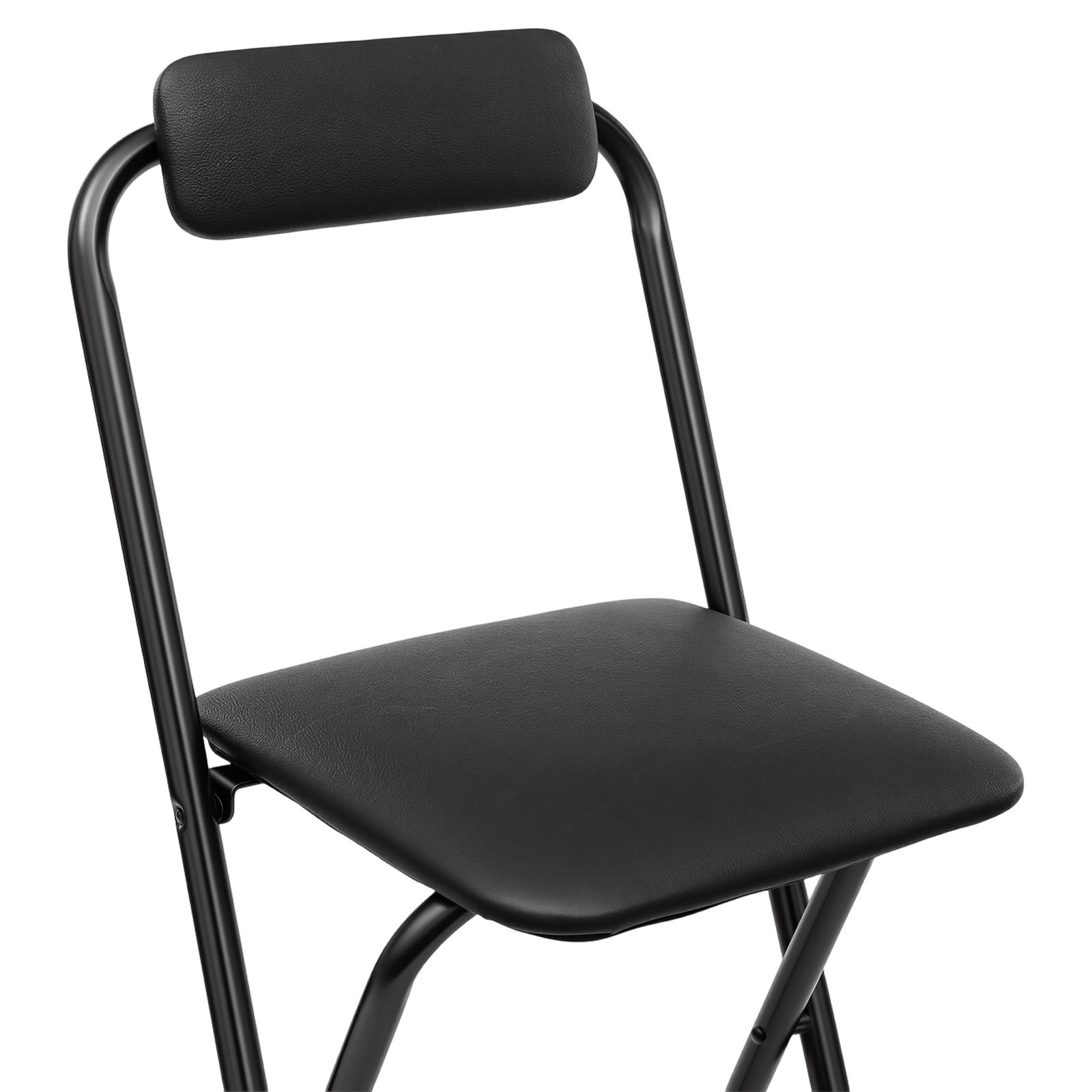 2-Pack Foldable Bar Stools with PU Cushioned Seat & Backrest, Heavy Duty 275 lbs Capacity Space-Saving Counter Chair, Electrostatic Coated Carbon Steel Frame for Home Bar Kitchen Pub Bistro, No Assembly Required