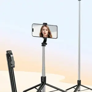 Palo Selfie 67-Inch Extendable Tripod with Built-in Fill Light & Remote Control Compatible with iPhone 14 Pro Max/13/12/11 & Android Smartphones Ideal for Vlogging, Video, and Photography