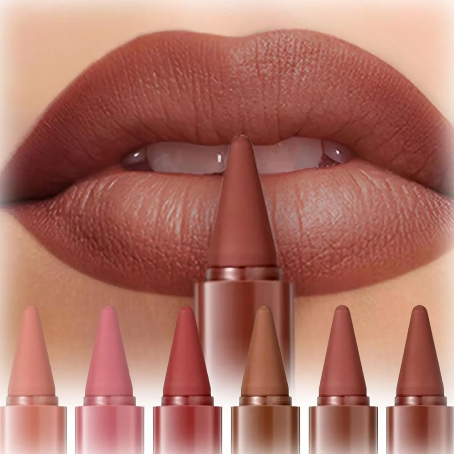 6-color Matte Lip Gloss Set, Lip Glaze Stick, Lippie Stick, Long Lasting Lipstick, Waterproof for 24 Hours, Silky Matte Texture, Waterproof and Sweat Proof, Non Stick To Cup and Non Fading Lip Gloss Set, Makeup