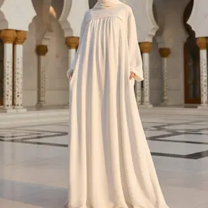 Crepe Abaya with Secure Pockets for Umrah (MA386) summervibes