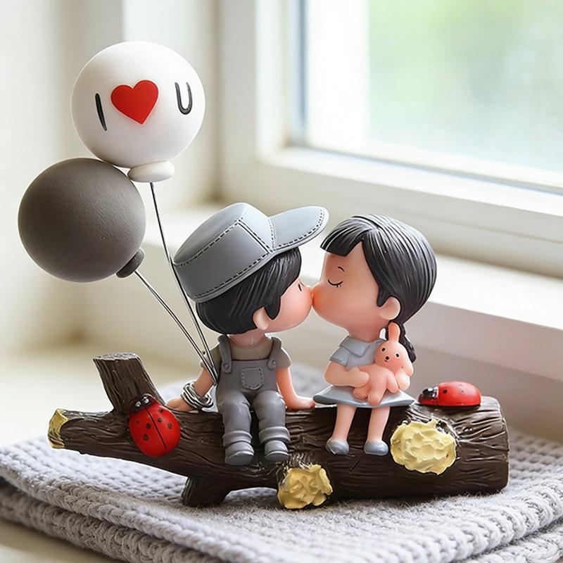 Universal Car Decorative Couple Kissing Statue, Cute Cartoon Couple Gift for Women Girls, Tree Branch, Car，valentine's gift for bf，galentine's gifts for girls，valentine's classroom gifts，valentine's gift for husband