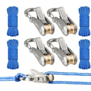 8-Piece Rope Set with Wheel Tightener, Easy Secure Lashing Tool with Locking Buckle, Ideal for Camping, Sailing, Outdoor Activities