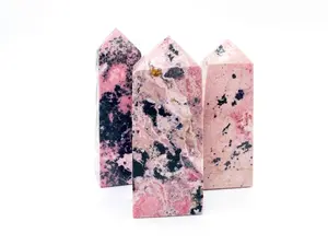 Peru Rhodonite Crystal Tower - 3in. | One Tower | Crystals for Love, Forgiveness, Heart Chakra | Pink Crystal Tower