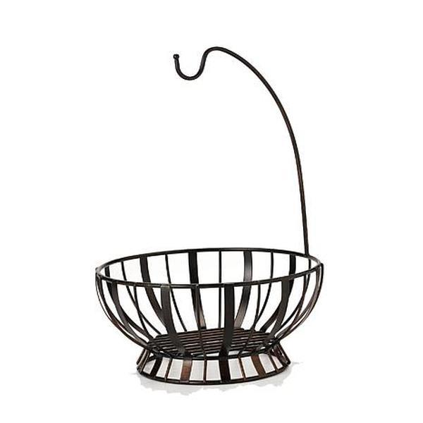 Mikasa Gourmet Basics Stripe Fruit Basket with Banana Hook