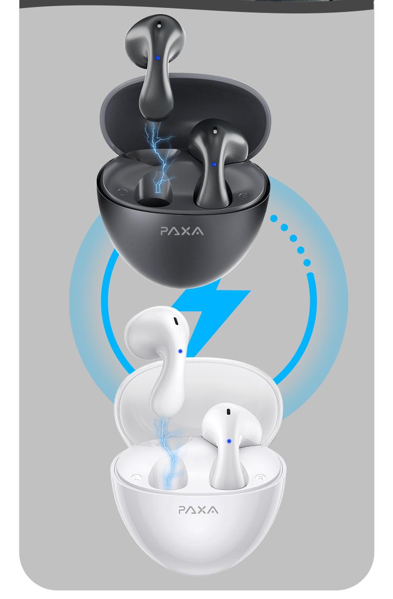 PAXA PA-L02 Wireless Bluetooth Headphones, Powerful Sound Effects for Music, Dustproof & Waterproof Sports Earbuds for Running, Workout, Audio