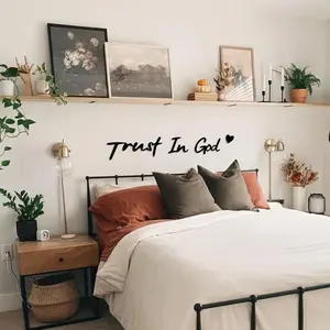 Wooden Wall Art, Trust in God Letter Pattern, Inspirational Wall Hanging Decor, Home, Prayer Room, Farmhouse Decor, Ornaments, Art Wall Decoration, Home Decor Accessory, Home Decor Products