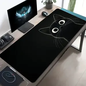 Diatom Mud Peeking Black Cat Extended Mouse Pad | Cute Minimalist Desk Mat, Non-Slip Absorbent Large Gaming Pad for Pet Lover Home Office Decor #DiatomMudDeskPad #PeekingBlackCatMat #CuteMinimalistDecor #GamingMousePad #PetLoverAesthetic
