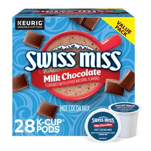 Swiss Miss Milk Chocolate Hot Cocoa Keurig Single-Serve K-Cup Pods 28 Count for Sweet Delicious Treats Any Time of Day