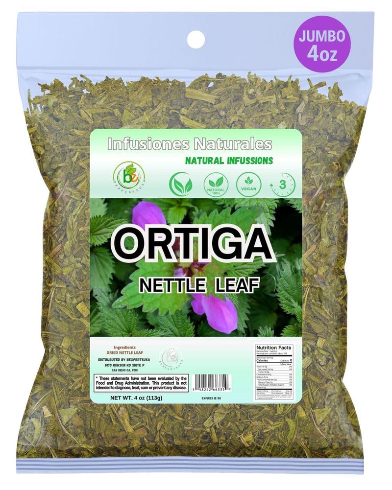 Ortiga(Nettle) Herbal Tea (4 oz) - 100% Natural Ortiga - Traditional Loose Leaf Tea - Makes 30+ Cups - Caffeine-Free, Vegan, Non-GMO
