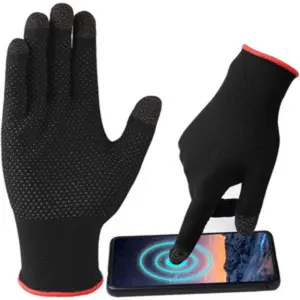 Game Gloves, Anti-Sweat Breathable, Touch Finger Gaming Glove, Nano-Silver Fiber Material, Non-Slip Design, Supports Most Mobile Gaming