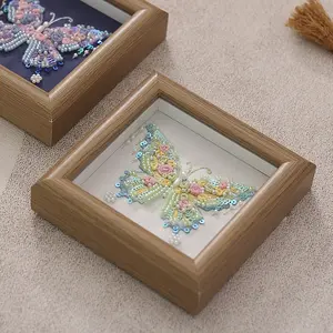 DIY Embroidery Material Kit with Bead Embroidery and Stitched Frame Art 3D Butterfly Wall Decor Craft for Adults Teens Stress Relief Creative Time Killer Project Thoughtful Birthday Gift for Friend Enthusiast girl kid woman instruction english