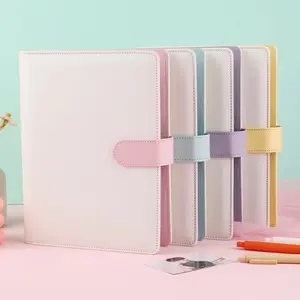 A5 PU Binder| Composition Hardcover Binder| Kpop Photocard Binder| 6 Ring Planner K-pop Binder Bullet Journal Scrapbook Gifts 20Inner pages