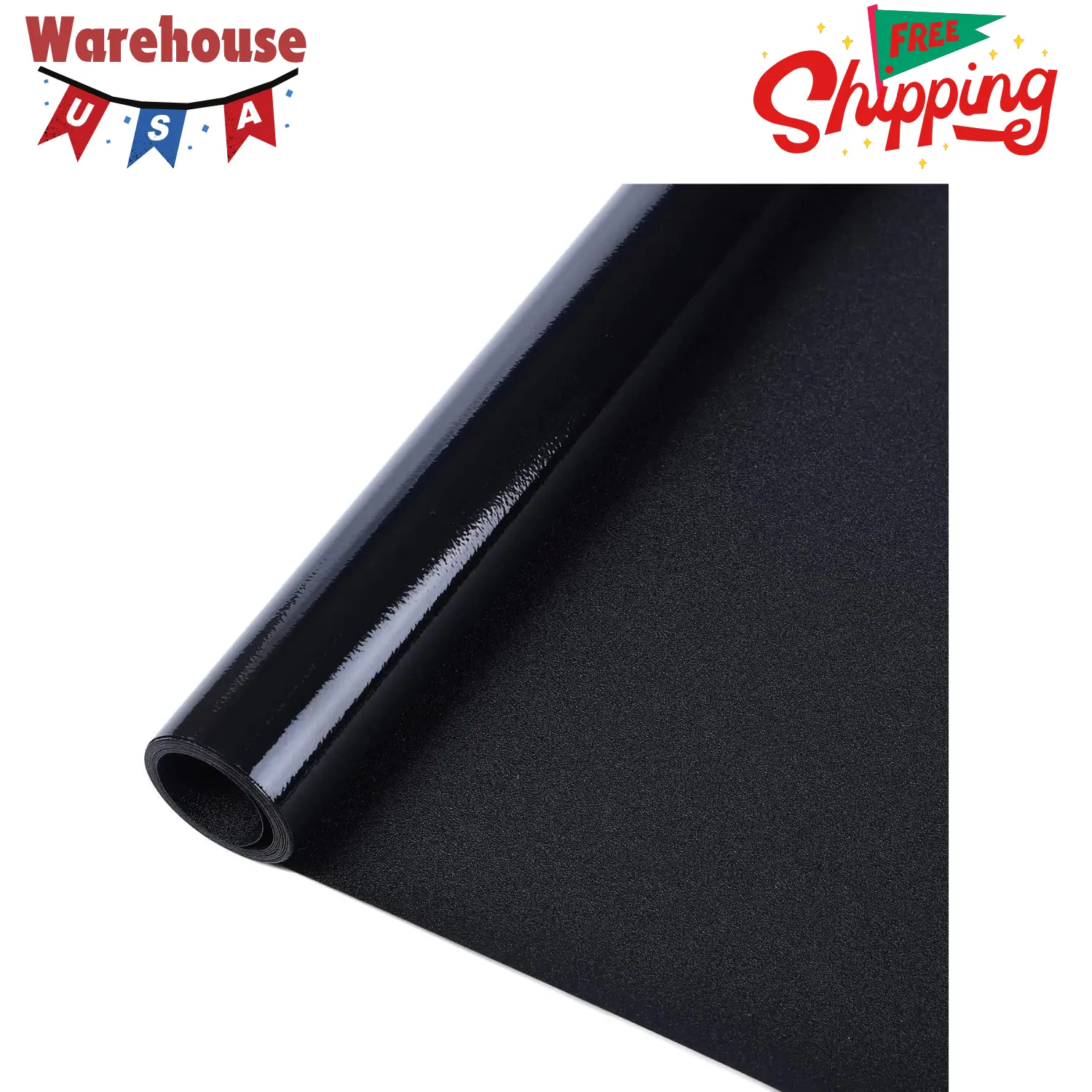 Blackout Window Film, Sun Heat Blocking Privacy Cover for Glass 17.5 x 78.7 Inches black