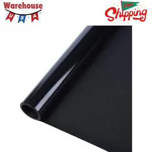 Blackout Window Film, Sun Heat Blocking Privacy Cover for Glass 17.5 x 78.7 Inches black