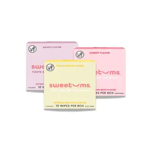 SWEETUMS Wipes Bundle Flavored Feminine Wipes pH Balanced Gynecologist and Dermatologist Tested for Comfort Gentle on the Skin Cherry Grape & Pina Colada