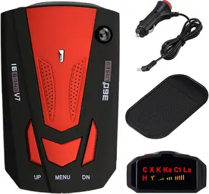 Car Radar Detector, Dectector Driving Aids for City Road and Highway, Directional System Real Time Voice Alert Speed, Built-in GPS, LED Display