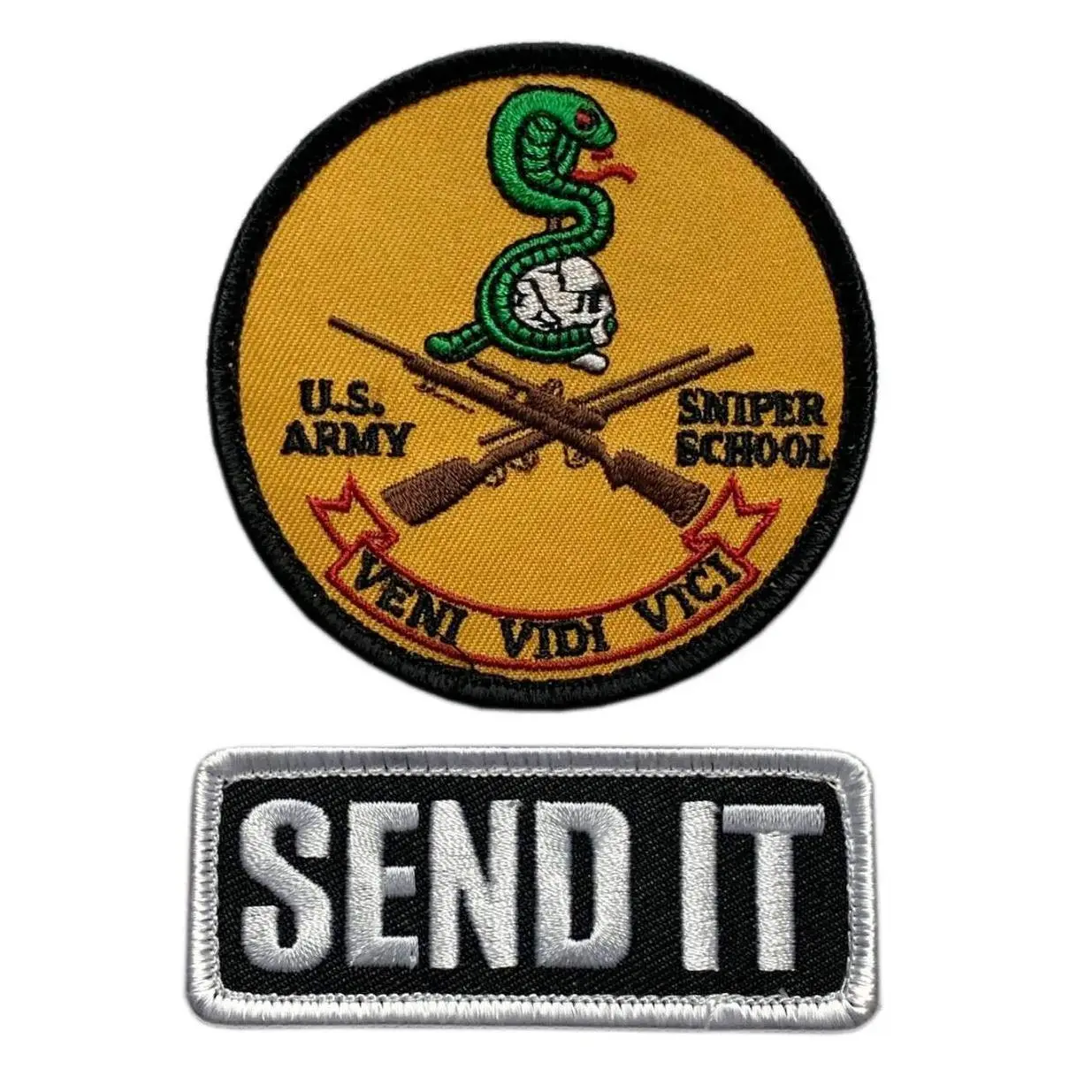 Send It Military Combat Sniper Patch [2PC Bundle - Hook Fastener-SP-5]