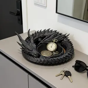 Dragon Guardian Desktop Storage Tray, Practical Organizer for Keys, Coins, Rings, Daily Essentials, Jewelry Tray, Desk Accessory