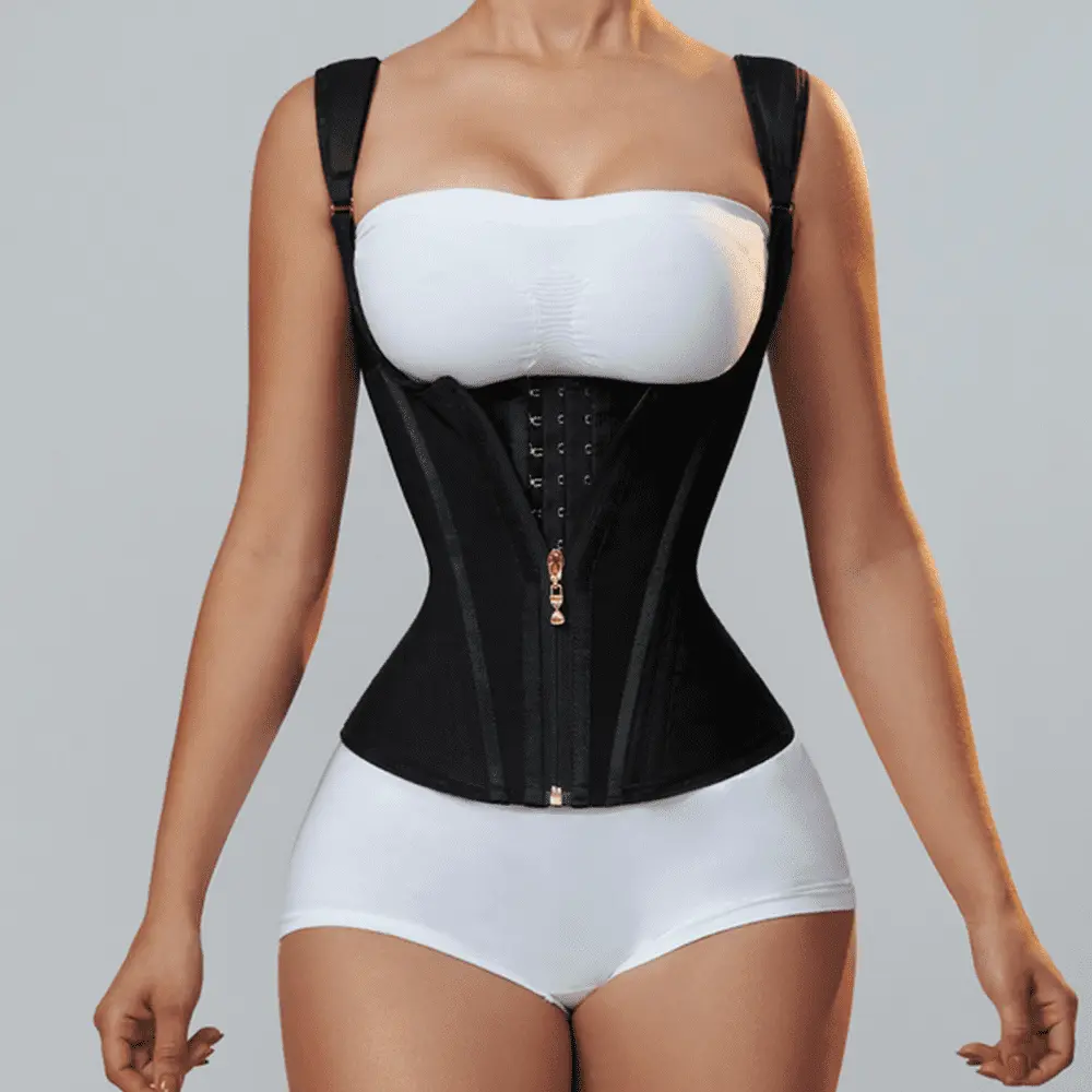 Women's Colombian Waist Trainer Corset - Postpartum Tummy Control Body Shaper with Zipper, Hook Rows, Slimming Fajas Shapewear Belt
