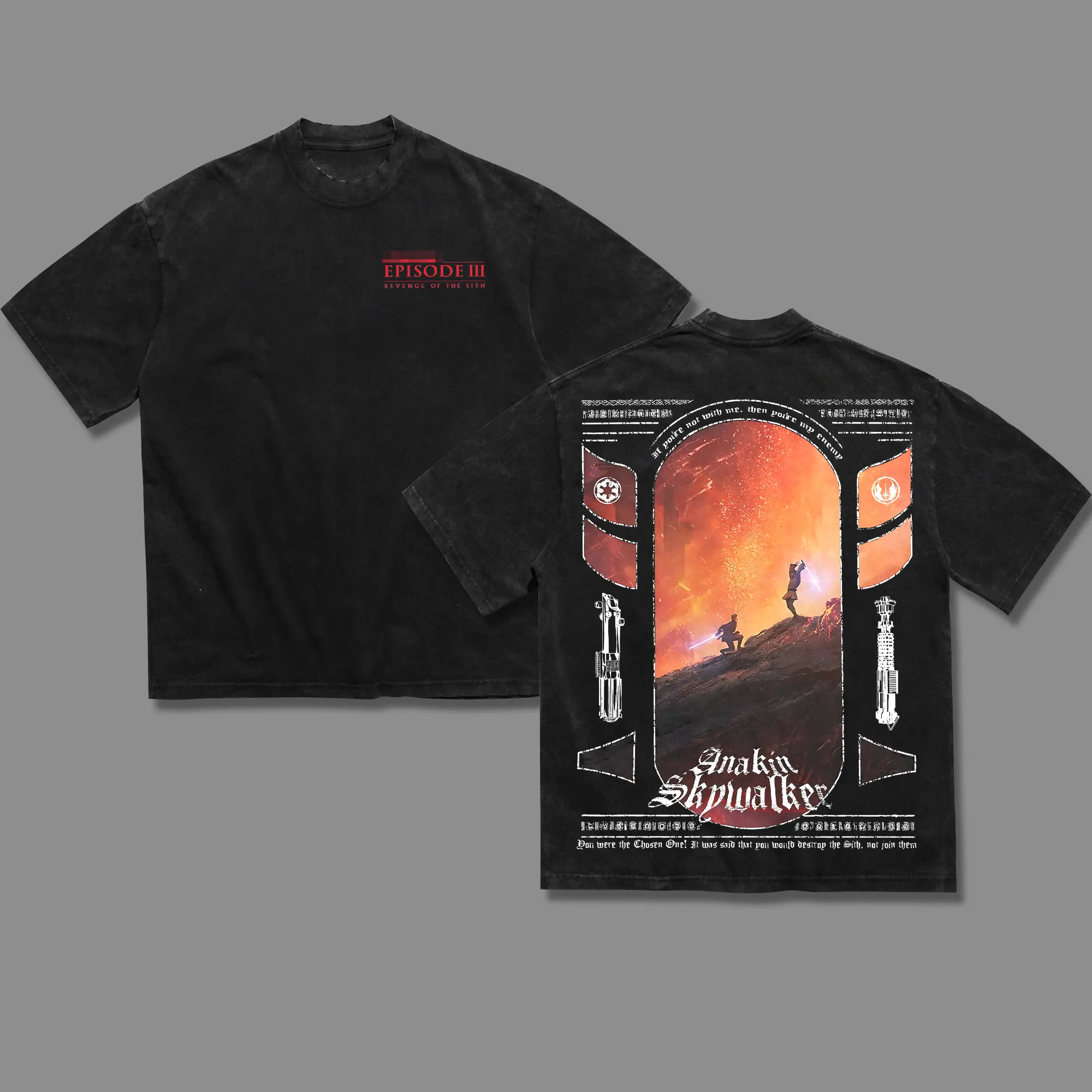 Episode 3 Revenge of the Sith Menswear Gift for movie fans Top Apparel Classic Oversized Seamless Simple Straight Man designer shirts Men's Regular Fit Floral Print Tee logo ver