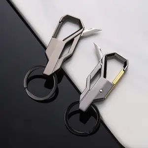Multifunctional Men's Metal Keychain with Knife, Detachable Keychain for Car Keys