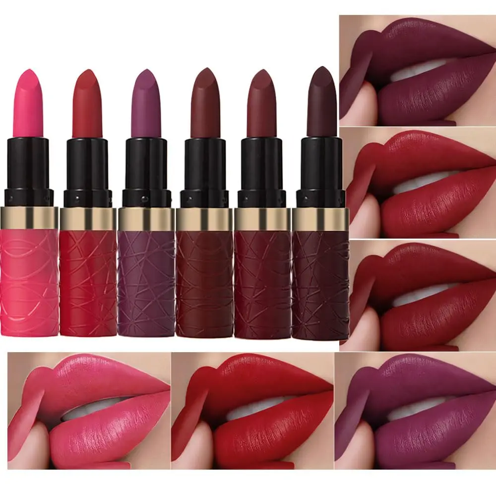 6-Color Matte Lipstick Set, Long-Lasting, Waterproof & Hydrating Vegan Lip Stain, Makeup Gift for Women, Moisturize, Hydrate