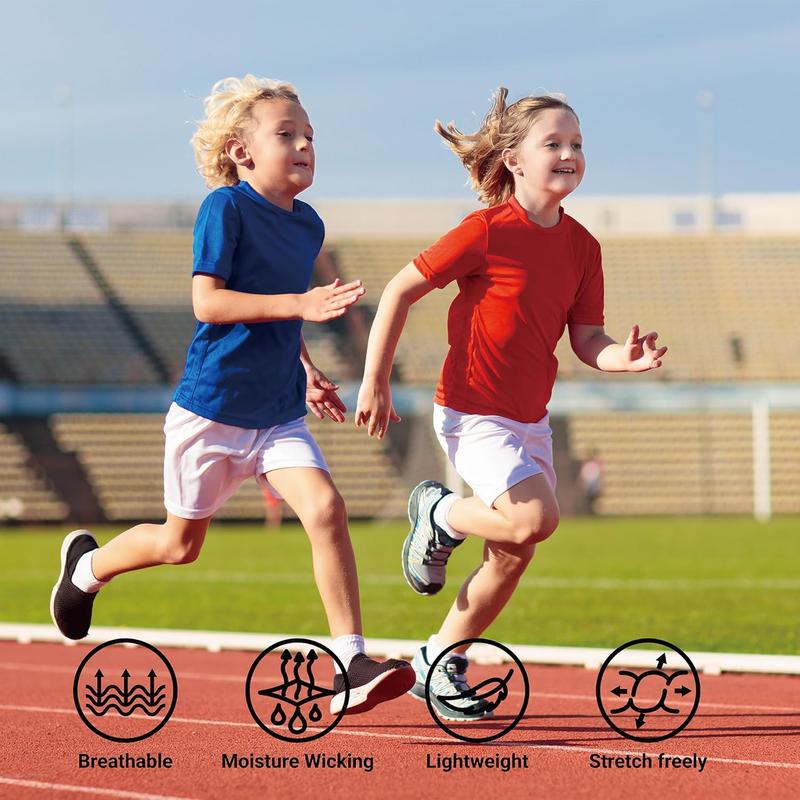 3 pieces  Youth Boys Compression Shirt Short Sleeve Kids Quick Dry Base Layer Undershirt Basketball Athletic T-Shirt Retro Style Summer Men's