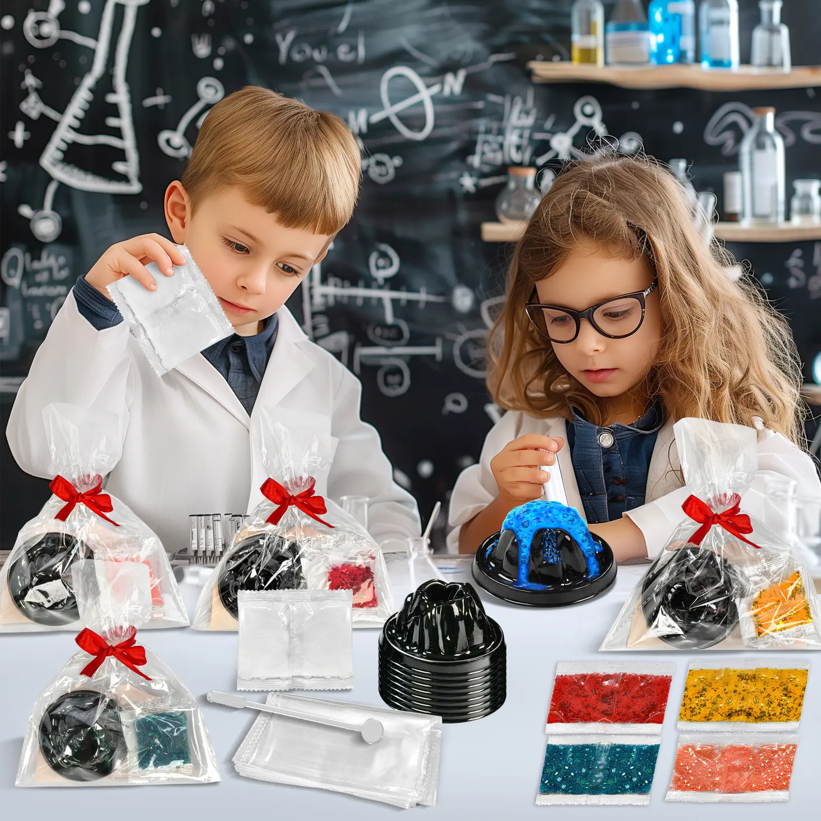 24Pcs Colorful Volcano Eruption Science Kit, Party Favor Experiments Gifts for 4-6, 8-12 Age Boys & Girls (Toys & Hobbies, Games & Puzzles, Magic Acrobatics Equipment)