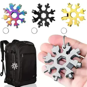 18-in-1 Snowflake-Shaped Multifunctional Tool Stainless Steel Portable Wrench |     Multifunctional screwdriver and bottle opener |     Essential survival tool in the shape of a virus