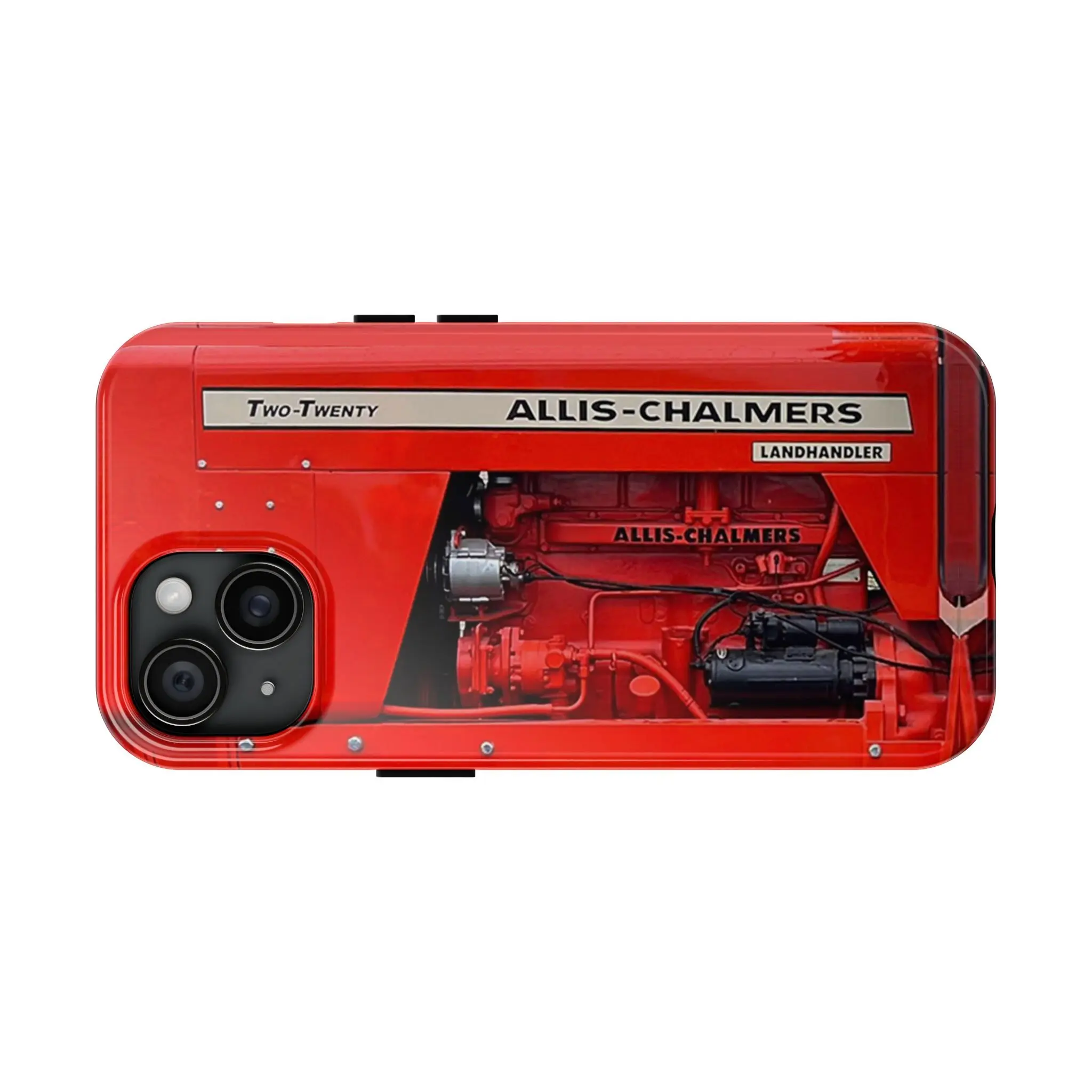 Custom Polycarbonate Farmer Red 220 Allis Tractor Phone Case - Wireless Charging Compatible, Shock-Resistance Protection