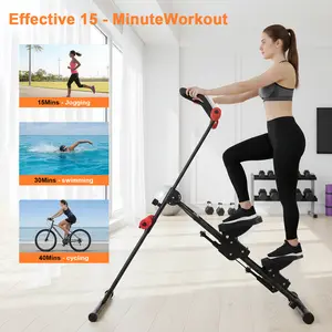 Adjustable Resistance Stair Steppers for Exercise at Home, Folding Cardio Stairmaster with 3 Workout Modes & Oversized Pedal,90% Pre-Assembled Stair Climber with Handlebar for Full Body Workout
