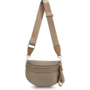 Bycobecy Nylon Crossbody Bag for Women, Large Crossbody Bum Bags with Adjustable Shoulder Strap Waist Handbag Purse for Sport & Daily Use (Caramel-Brown) | Large, Adjustable Strap, Waist Handbag, Sport & Daily Use, Bum Bag Style