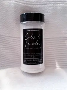 Fire Aroma Candle Co. Cedar & Lavender Carpet & Upholstery Deodorizer - Natural Essential Oils for Odor Neutralization - Safe Eco-Friendly Formula - Non-Toxic Spa Scented Powder