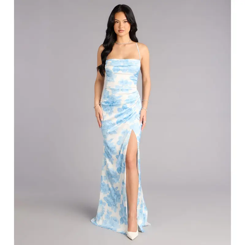 slim fit dress slacks Jiani Backless Gown | Black main image 1